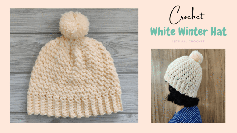 Crochet White Winter Hat or Easy Crochet Chunky Beanie Absolute Beginner Tutorial and pattern